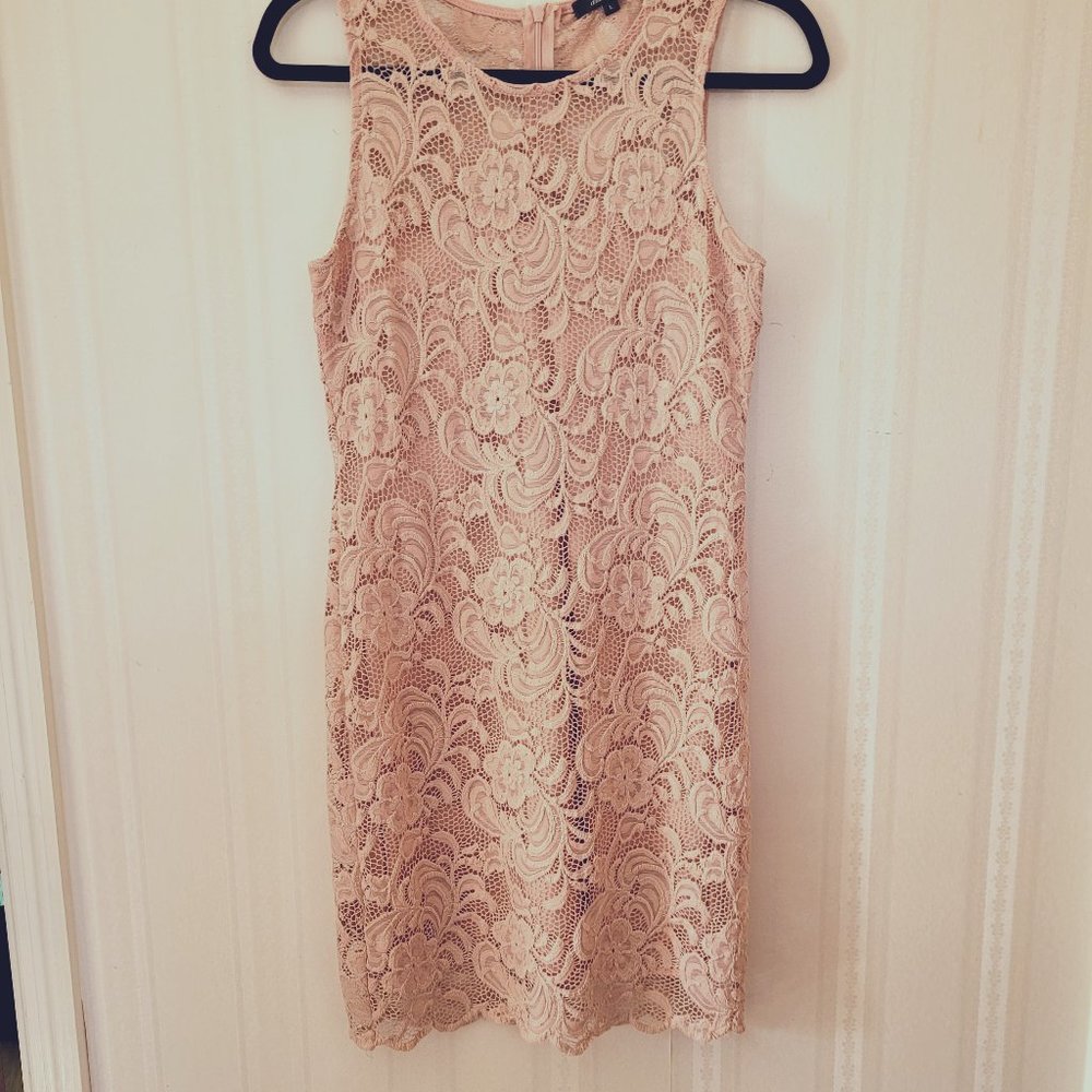 Ambiance, pink mini lace dress. Large